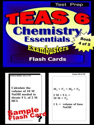 cover image of TEAS V Test Prep Chemistry Review - Exambusters Flash Cards - Workbook 4 of 5